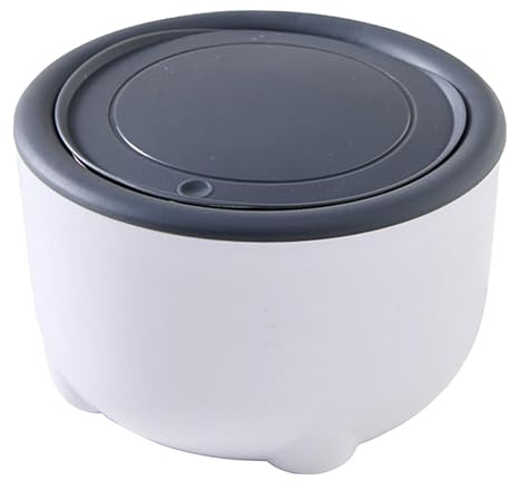 Jiuvaso Cestino per lettiera per Gatti con Coperchio a Pressione, Mini bidone Multiuso da banco per Lo smaltimento della lettiera per Gatti, Cestino per, Grigio