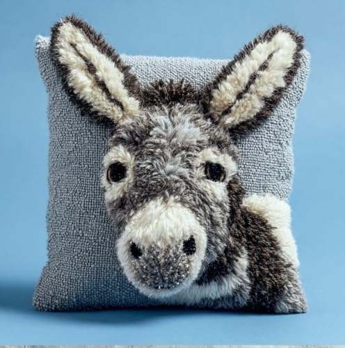 Taxpy Knüpfkissen-Set Esel Teppich-Set Für Anfänger,Knüpfset Für Anfänger Erwachsene Oder Kinder 43 X 43 Cm