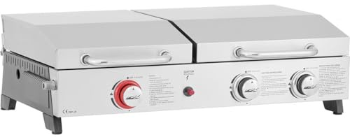 Plancha Gasgrill mit Rost und Plancha Flamo - 3 Brenner - Grau