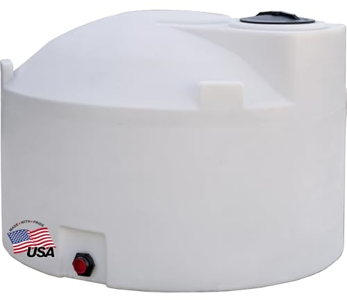 RomoTech 82124749 Polyethylene Vertical Reservoir Water Tank, 550 gal, Made In USA, Natural Poly Tank For Water & Non-Flammable Liquids, UV-Resistant, Ideal for Agricultural Use, RV Water Storage