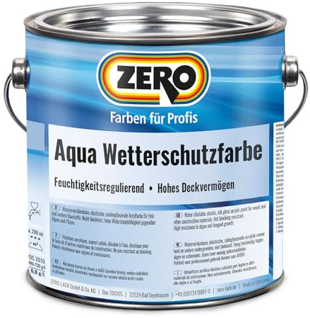 ZERO Aqua Wetterschutzfarbe 2,5 l Farbauswahl (weiß) Reinacrylat-Dispersion