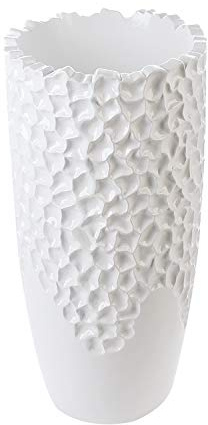 Casablanca - Indoor Pflanzgefäß - aus Poly weiß glänzend - mit Topf-Einsatz Ø 28 cm - Höhe Pflanztopf 70 cm