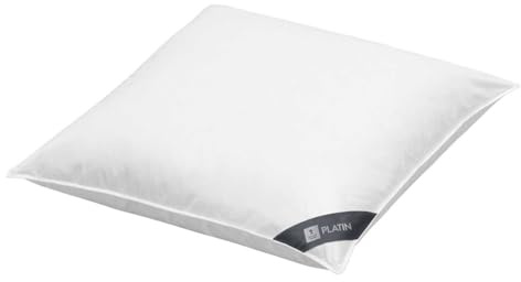 Spessarttraum Daunenkissen 80x80 cm Platin | 3-Kammer Kopfkissen | 100% Gänsedaunen Füllung (Außenkammer)| Allergiker geeignet (Nomite) | Oeko-TEX | Made in Germany | weiß