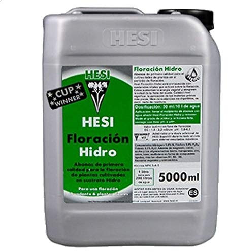 Fertilizante Estimulador Hesi Floracion Estimulador Floración para Cultivos de Cannabis y Marihuana. Mejora su Crecimiento y Floración. Aditivo. Producto CE. 5Litros