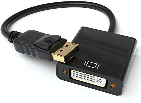 JAMEGA – DisplayPort auf DVI Adapter | Vergoldet Display Port DP zu DVI-D Konverter Full HD 1080p HDTV ideal für PC, Fernseher, Monitor, Beamer, Projektor