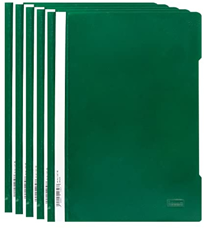 Idena 11347 - Carpeta rápida DIN A4, de PP, grosor 250 µ, verde, 5 unid.