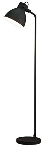 Lampada da terra classica moderna Lampada da terra in metallo antico di protezione degli occhi da terra Lampada E27 zoccolo, for vivere, Soggiorno, Ufficio, Camera (Color : Black)