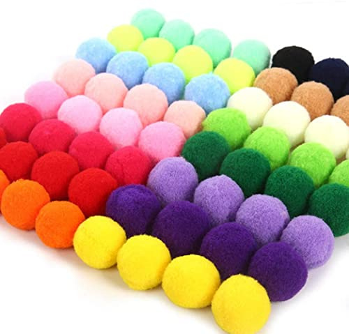 100 flauschige Pompons für Bastelarbeiten, kreative Bastelarbeiten, Dekorationen (mehrfarbig, 5 cm)