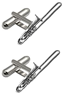 PPM22 trombon gjord av fint engelskt tenn på ett par manschettknappar handgjorda i Sheffield av CreatedByJake