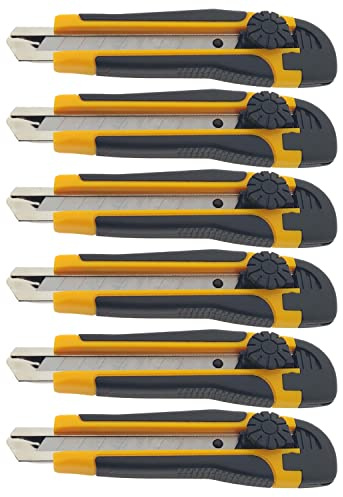varivendo Teppichmesser Profi Set 6 x Teppichmesser Alu 18 mm Klinge Robust