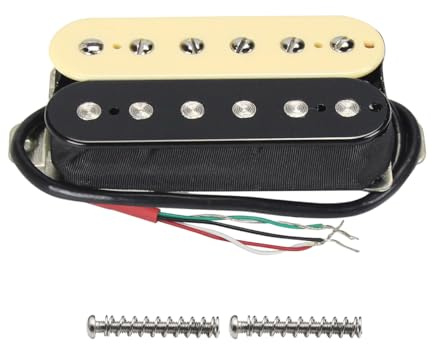 FLEOR Pickup Humbucker Alnico 2 Pickup per chitarra elettrica 7-8K Humbucker al manico, crema + nero