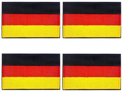 Toppa con bandiera della Germania con velcro, 4 pezzi, 8 x 5 cm (Germania)