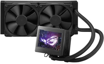 ASUS ROG Ryujin III 240 - Enfriador de CPU líquido todo en uno con radiador de 240 mm. Bomba Asetek de 8ª generación, 2 ventiladores Noctua industrialPPC de 120 mm, LCD a color de 3.5 pulgadas