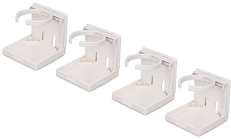 4 Pièces en Plastique Porte-gobelet de Voiture, Support de Verre Pliant Réglable pour Voitures Camions Autos Bateaux Accessoires (Blanc)