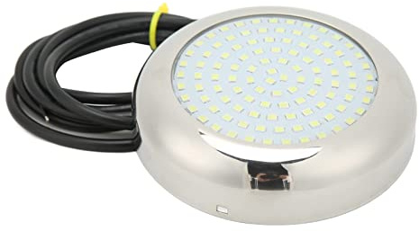 Dioche Luz de Pesca de Popa de Barco, 4in 108LED Luz Subacuática 12V IP68 Impermeable 135 ° ángulo Luminoso Lámpara de Barco Subacuático para Marino (Blanco)