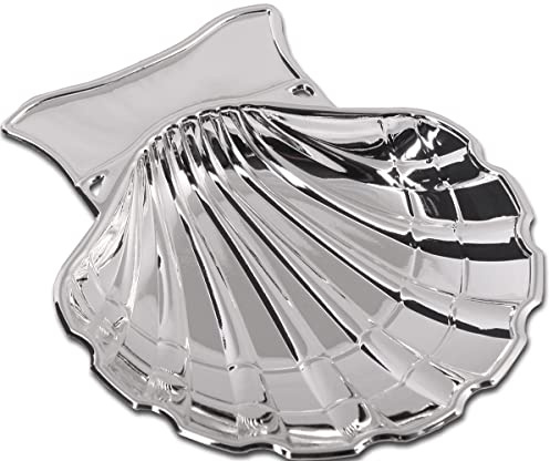 Concha de Bautizo Plateada. Con Personalizado. (09317)