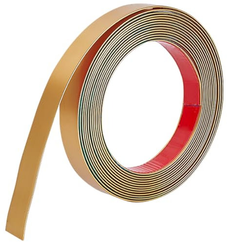 GORGECRAFT 5m*20mm*1.5mm Modanatura Dorata Stacca e Incolla Bordo Flessibile Dello Specchio Striscia Decorativa Autoadesiva per Parete Soffitto Pannello Pavimento Mobile Bordo Piastrella Angolo