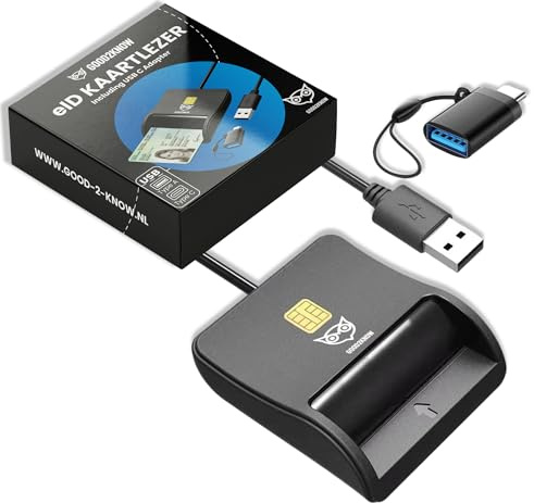 Good2know Lector de tarjetas EID - USB C y USB A - Lector de tarjetas de identificación - Tarjeta de identificación - ID Ebelgium - 305