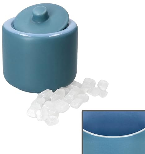 Ritzenhoff & Breker Jasper Zuckerdose mit Deckel Ozeanblau I 240ml I runde Steingut-Dose mit Deckel für Würfelzucker, Behälter für Kandis, Rohrzucker & Co. I schickes Kaffee-Zubehör