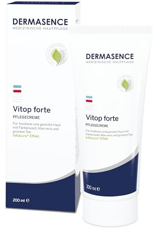 DERMASENCE Vitop forte Pflegecreme, 200 ml | Pflege für sehr trockene, gereizte Haut, mit Vitop-Komplex und Inflacura®, beruhigt Juckreiz und Rötungen, für Kinder