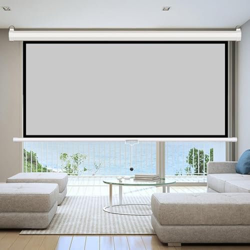 ZYXQQJ 30 40 50 60 70 Projector Screen HD Home Theater Projector Movie Screen Manual Pull Down Projection Screen, Public Display Screen(4:3,40inch)