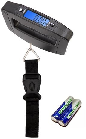 Villageboom Digitale Kofferwaage mit praktischem Haltegurt – bis 50 kg mit großem Display & Tara-Funktion, inkl. 2 × AAA-Batterien für lange Laufzeit – Unterstützt Solarprojekte in Afrika Reise Gadget