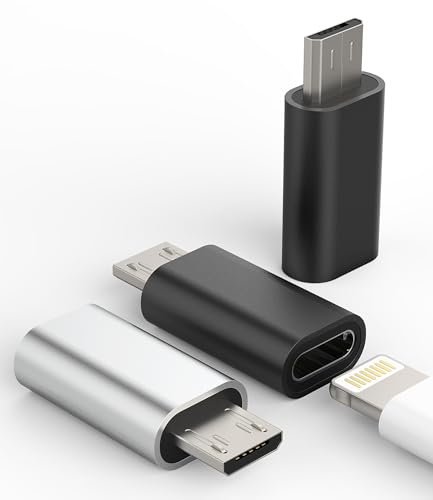 Adattatore Lightning Micro USB (3 Pack) Ricarica Convertitore compatibile per Samsung Galaxy Cavo Cellulare Da Lightning Femmina Jack a Micro USB Maschio Adapter to-mc