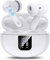EUQQ Auriculares Bluetooth intrauditivos, Auriculares inalámbricos ANC Bluetooth 5.4, Modo Transparencia Cascos Sonido estéreo con Graves Profundos, 36H Tiempo de reproducción Pantalla LED, Blanco