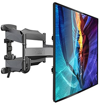 Support Mural TV Ultra-résistant, Double Bras inclinable et pivotant pour écrans LED, LCD, OLED, Plasma et incurvés de 32 à 55 Pouces - Jusqu'à 600 mm x 200 mm - Charge maximale :