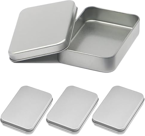 Glanzend Metal Tin Metalldöschen Blechdose Mini Aufbewahrungsbox Metall Boxen Metalldosen aus Metall mit Deckel Minibox Organizer für Zuhause Sügigkeiten und Kleinen Gegenständen (4 Stück)