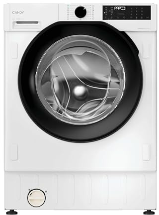 Candy ProWash 400 Integrated Washing Machine, 9 Kg Wash Capacity, 1400 RPM, A-20 percent Rated, hOn App Connectivity, 9 Rapid Cycles, White and Black, 60x53x82 cm - BC4S49M6DB8J-80