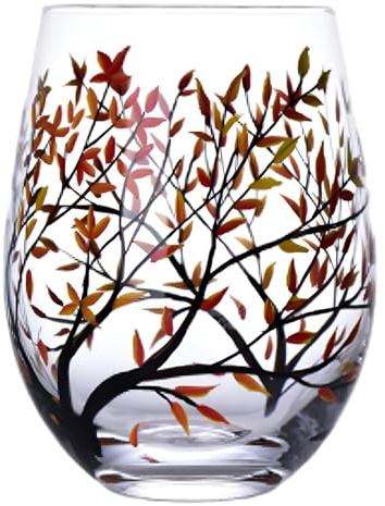 Set Di 4 Bicchieri Da Vino, Bicchieri Da Vino Bianco E Rosso In Cristallo Soffiato A Mano, Bicchieri Da Vino Rosso Da 20 Once Per Donne E Uomini(Autumn B)