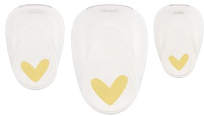 Vaessen Creative Motivstanzer Set 3 St. - Herz - 0,9 x 1,3 cm und 3,5 x 3,7 cm - Scrapbook Zubehör zum Basteln, Kartengestaltung und Journaling
