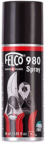 FELCO 980 Maintenance Spray (per la lubrificazione di forbici da potatura / troncarami, rimuove ruggine, polvere + linfa, contenuto 56 ml, spray VOC free)