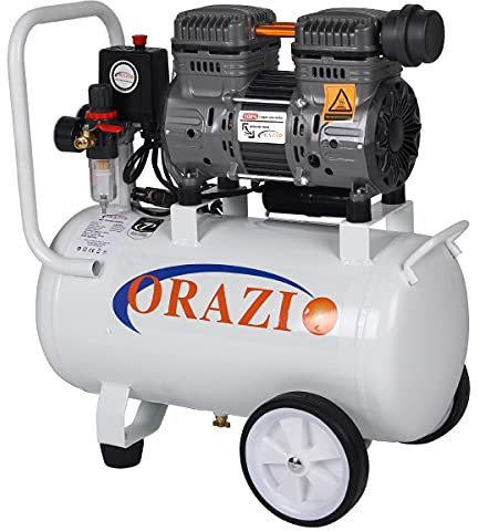 ORAZIO Air Compressor Oil Free 24 Litre, 800W 65DB Low Noice Silent Portable Electric Air Compressor for Home Workshop, Mobile Garage, Dental Clinic 241184
