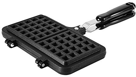 TAMUME Estufa Hacer Gofrera Doble Grande Doble Waffle Hierro de Recubrimiento de Acabado Antiadherente de 2 Waffles Square Gofrera Domo Uso de Fuego Waffle Maker