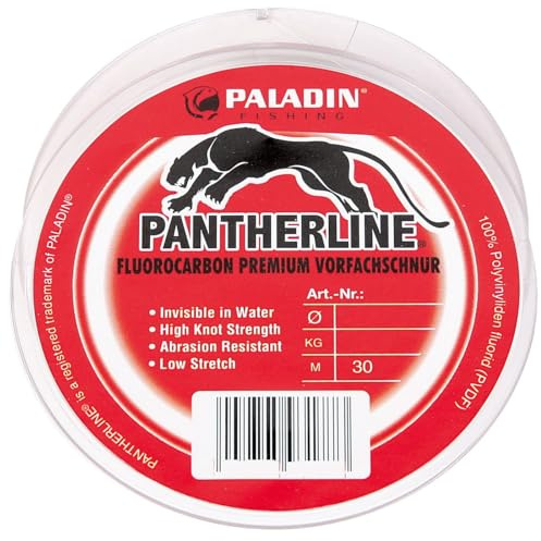 Paladin Fluorocarbon Angelschnur 30m 0,28mm 11,5kg - Vorfachschnur für Meerforellenvorfächer, Vorfach für Forelle & Barsch