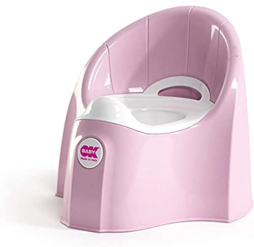 Orinal OKBABY Pasha, Fabricado con Materiales no Tóxicos, Diseño Ergonómico y Aerodinámico, Recipiente Interior Extraíble con Asa, Orinal Esencial para el Aprendizaje de los Niños Pequeños, Rosa
