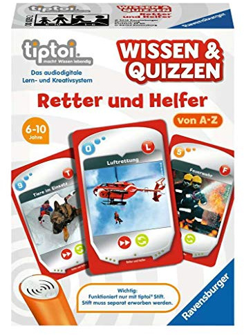 Ravensburger Tiptoi 00829 conoscenze e quizz: soccorritori e aiutanti, gioco a quiz per bambini dai 6 anni in su, per 1-6 giocatori