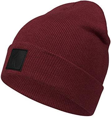 Occulto Gorro Invierno para Hombre y Mujer, Gorros Invierno con Parche de Cuero Red