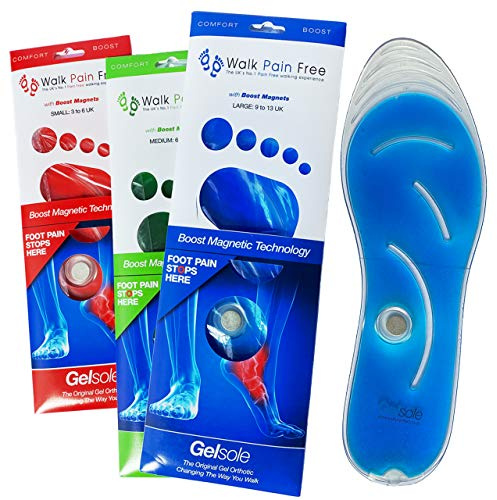 Walk Pain Free Solette Ortopediche in Gel, Tecnologia Magnetica Potenziata Solette Comfort | Ridurre Il Dolore al Tallone, la fascite Plantare, i Piedi Piatti | Fornitura di Servizi Sanitari e di