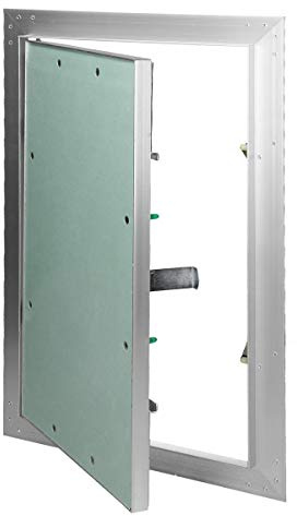 ECD Germany Pannello di Accesso Controllo Ispezione Sportello Manutenzione Pulizia Porta Infisso Inserto in Cartongesso Telaio Alluminio di Costruzione a Secco Adatto ad Ambienti Umidi 25x40 cm Verde