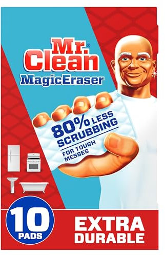 Mr. Clean Gomma magica extra resistente, multiuso, detergente per scarpe, bagno, doccia, finestrini e parabrezza, 10 pezzi