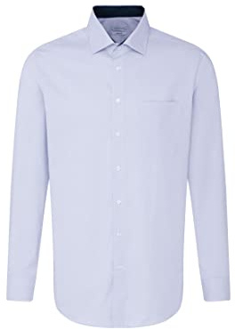 Seidensticker Men's Business Shirt - Regular fit - Non-Iron - Kent Collar - Long Sleeve - 100% Cotton Hellblau