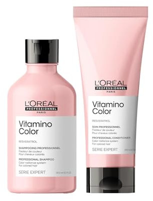 L'Oréal Professionnel Paris Kit Shampoo + Balsamo Professionale per Capelli Colorati, Formula Idratante e Anti-Sbiadimento, Colore Protetto, Vitamino Color, 300ml + 300ml