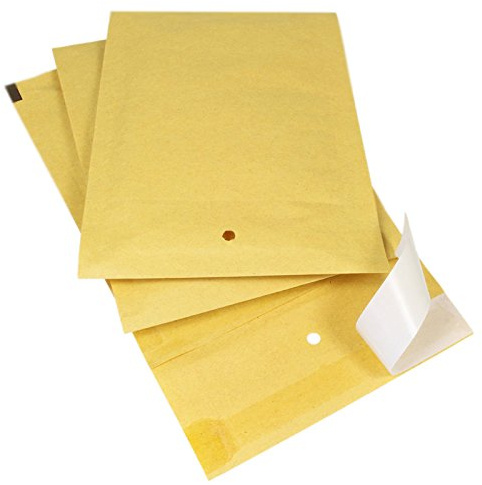 Klebeshop24 Luftpolstertaschen goldbraun, A1 (100 x 165 mm), 100 Stück | stabile Versandtaschen, aus Kraftpapier & Luftpolsterfolie