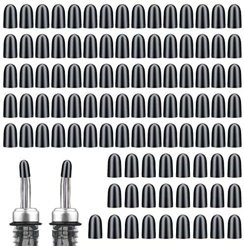 100 Pcs Bouchon Bec Verseur Anti-Poussière, Bouchon Verseur Bouteille Huile de Vin d'Alcool Couvercle bec Verseur Bouchons Verseurs en Caoutchouc pour Bars Clubs de Vin Cafés (Noir)