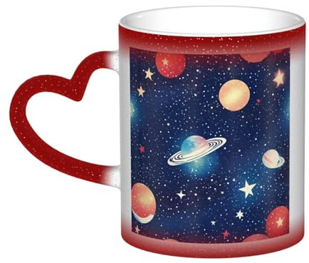 Idea de regalo única para hombres y maridos, tazas mágicas de cerámica sensibles al calor, taza de café personalizada, espacio del universo del cielo estrellado
