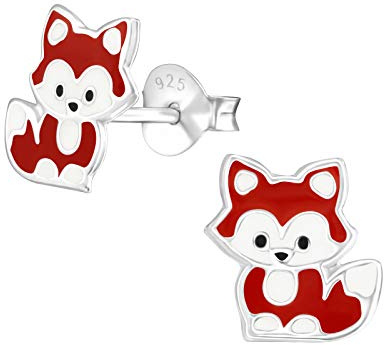 FIVE-D Ohrstecker Kinder Ohrringe Fuchs 925 Silber Mädchen
