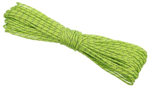 PATIKIL 65 Feet Reflective Guyline Camping Paracord, 2mm Tent Cord Guyline Rope Nylon Paracord Rope for Camping Tent Tarp Hiking, Fluorescent Green (20M)
